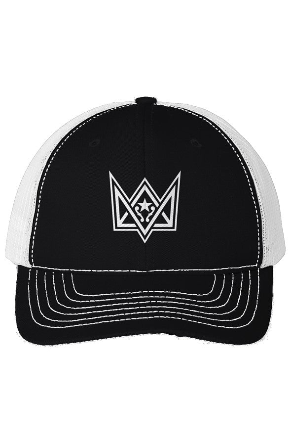 Black USA Made Mesh Trucker Cap Alt Logo
