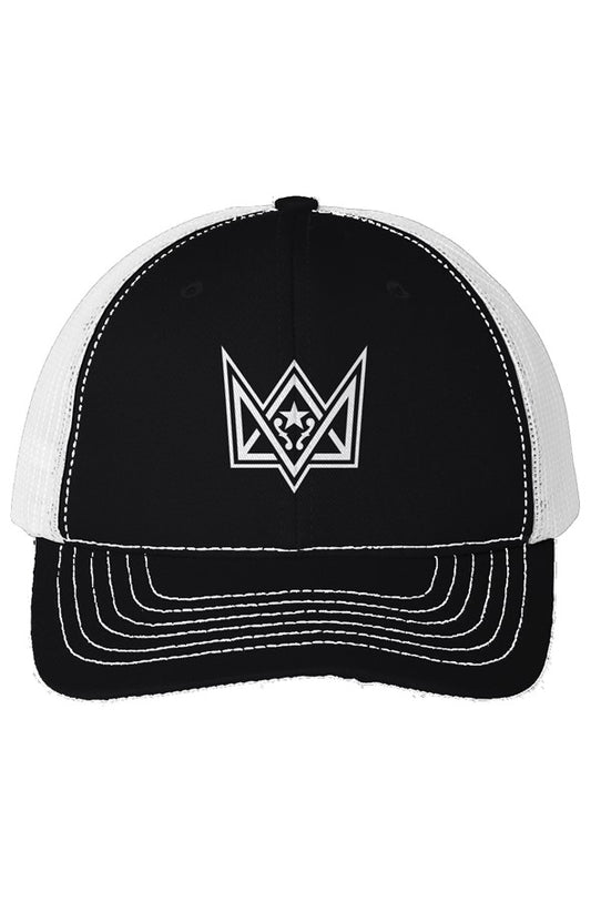 Black USA Made Mesh Trucker Cap Alt Logo 