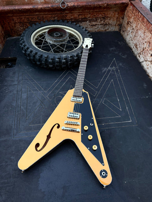 Vintage Gold Hollow Vee