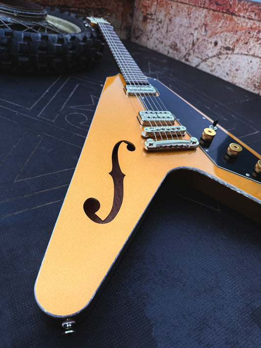Vintage Gold Hollow Vee